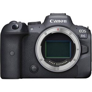 Canon EOS R6 Mirrorless Digital Camera (Body Only) 4082C002 + 2 x 64GB Memory Card + Case + Corel Software + 3 x LPE6 Battery + External Charger + Card Reader + LED Light + HDMI Cable + More (Renewed)