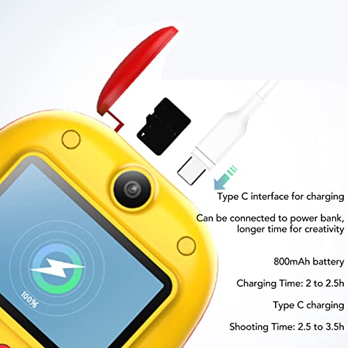 Kids Camera Camera USB Charge Kids Digital Cameras 10X Magnification LED Fill Light Video Recording Kids Camera with Papers Pens for Child Family Camera USB Charge