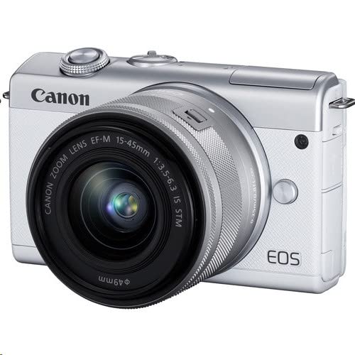 Canon EOS M200 Compact Mirrorless Digital Vlogging Camera with EF-M 15-45mm Lens, Vertical 4K Video Support, 3.0-inch Touch Panel LCD, Built-in Wi-Fi, and Bluetooth Technology, White