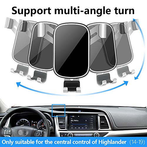 musttrue LUNQIN Car Phone Holder for 2014-2019 Toyota Highlander [Big Phones with Case Friendly] Auto Accessories Navigation Bracket Interior Decoration Mobile Cell Mirror Phone Mount