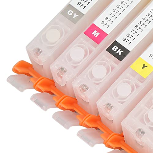 5PCS Ink Cartridge, Reusable Printing Ink Cartridge PGBK BK C M Y 5 Color for Printing (170-171)