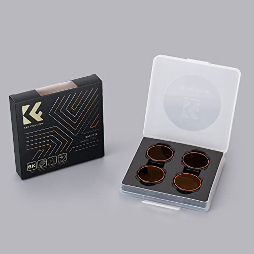 K&F Concept 4-Pack ND/PL Lens Filter ND8/PL ND16/PL ND32/PL ND64/PL Compatible for GoPro Hero11 /Hero10 /Hero 9 Black, ND & CPL 2-in-1 Lens Filter Kit Protector for Go Pro 11/10/9 Accessories