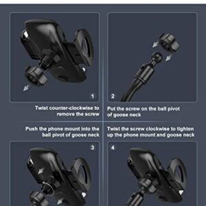 TSYMO Car Cup Holder Phone Holder - Cup Holder Phone Mount for Car 360° Adjustable Gooseneck Cup Holder Cradle for Cell Phone, iPhone,Samsung, LG, Sony and More, Black