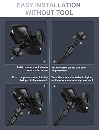 TSYMO Car Cup Holder Phone Holder - Cup Holder Phone Mount for Car 360° Adjustable Gooseneck Cup Holder Cradle for Cell Phone, iPhone,Samsung, LG, Sony and More, Black