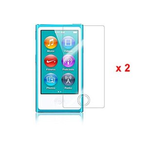 for Apple iPod Nano 7 Case, Belt Clip TPU Rubber Gel Soft Skin Case Cover for Apple iPod Nano 7th Generation 7G 7 + Clear Soft TPU Skin Case Cover (Black)