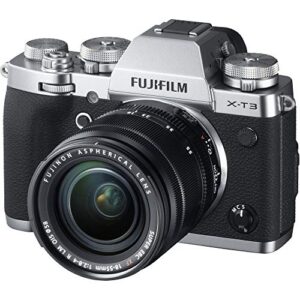 fujifilm x-t3 mirrorless digital camera w/xf18-55mm lens kit – silver