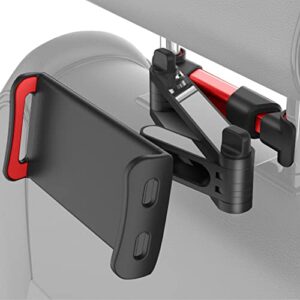 homeet tablet holder car adjustable headrest car holder universal for ipad / iphone / samsung galaxy tabs / kindle fire hd / nintendo switch for 4.4 – 11 inch devices red