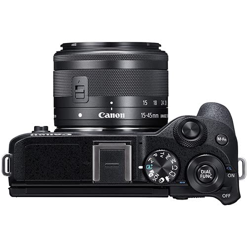 Canon EOS M6 Mark II Mirrorless Digital Camera with 15-45mm Lens and EVF-DC2 Viewfinder (Black) (3611C011) + Canon EF-M Lens Adapter + 4K Monitor + Canon EF 24-70mm Lens + Pro Mic + More (Renewed)