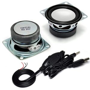 gikfun 2″ 4ohm 3w full range audio speaker stereo woofer loudspeaker with 3.5mm audio cable extension volume control diy kit ek1755