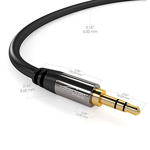 Aux Cord – 10ft– 3.5mm Audio Cable, Designed in Germany with Break-Proof Metal Plug (Headphone Cable & aux Cable for iPhone/car/Laptop, Auxiliary Cord, 3.5mm Male to Male, Black) – by CableDirect