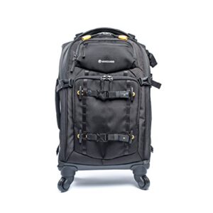 vanguard alta fly 55t dslr camera backpack, 4 wheel spinner/trolley, black