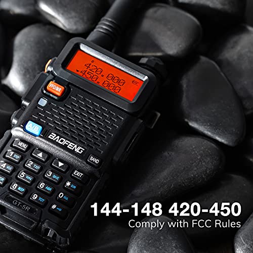 BAOFENG GT-5R Dual Band Two Way Radio 144-148/420-450MHz, FCC Compliant Version of Baofeng UV-5R, Ham Radio Handheld for Adults, Support Chirp