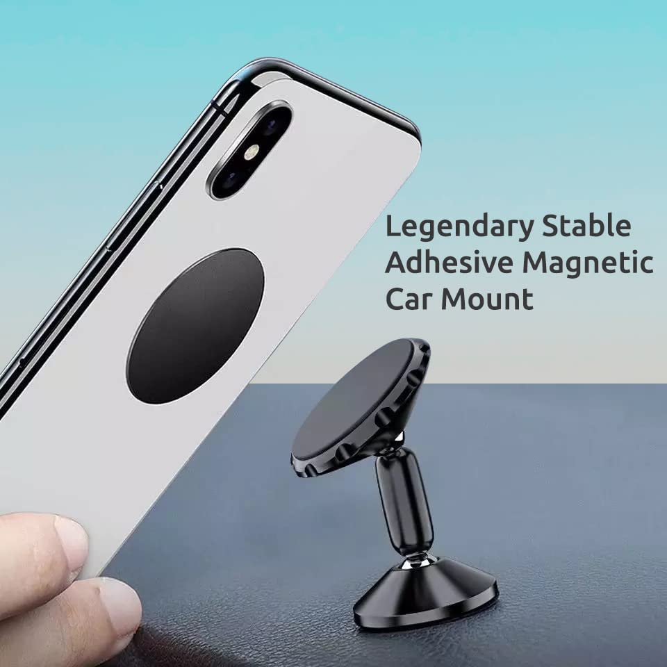 Ozlemokc Magnetic Phone Holder for Car, Pro Magnetic Car Phone Holder Mount 360 Degree Adjustable Head, Universal with All Devices - Dashboard Mount