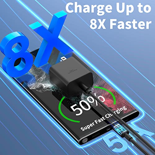 Super Fast Charging for Samsung, Redpark 45W USB-C GaN Power PPS Fast Charger with 5FT Type C to C Quick Charge Cable for Samsung Galaxy S22/S22 +/S22 Ultra/S21 20 Ultra/Note 20 10 Plus, Galaxy Tab S8