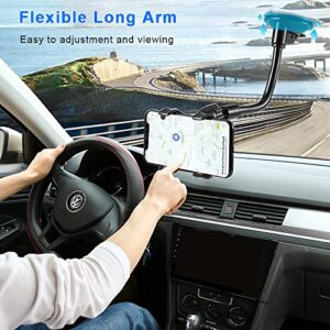 Car Phone Holder Mount Cell Phone Stand Windshield Dashboard Car Mount 360 Rotation For iPhone 14 13 12 11 Pro Max XS X XR 8 SE/Samsung Galaxy S20+Ultra S10 Note 10 Plus Mobile Android Smartphones