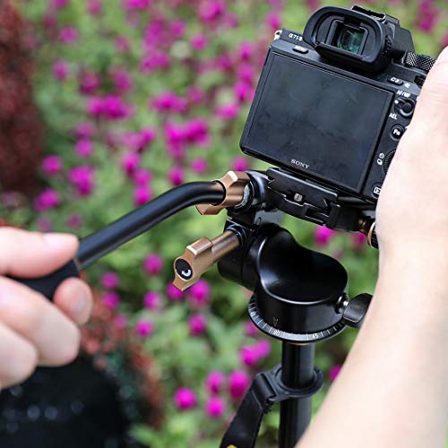 Soonpho Q-08S Heavy Duty Video Camera Tripod Fluid Drag Pan Head with Extended Handle for DSLR Camera,Camcorders,1/4 & 3/8 inch Screw Sliding Plate 360 Degree Rotating Tripod Head