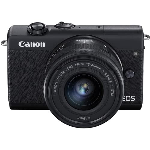 Canon EOS M200 Mirrorless Digital Camera with 15-45mm Lens (3699C009) + Canon EF-M Lens Adapter + Canon EF 50mm Lens + 64GB Card + Case + Filter Kit + Corel Photo Software + More (Renewed)