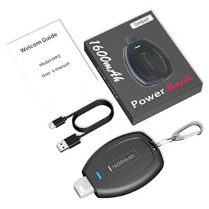 TQTHL Keychain Portable Charger, Mini Power Emergency Pod, Power Bank Battery Pack, Key Ring Cell Phone Charger Compatible with iPhone 14,13,12,11,8, 7,6,6S,5,X,XR,XS Max, Pro Max