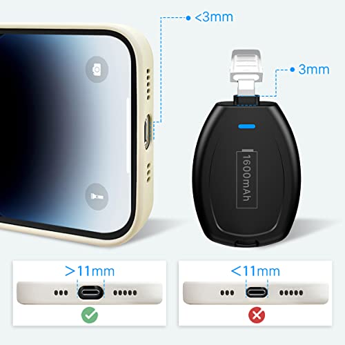 TQTHL Keychain Portable Charger, Mini Power Emergency Pod, Power Bank Battery Pack, Key Ring Cell Phone Charger Compatible with iPhone 14,13,12,11,8, 7,6,6S,5,X,XR,XS Max, Pro Max