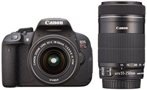 canon dslr camera eos kiss x7i with ef-s18-55mm is stm and ef-s55-250mm is stm – international version (no warranty)