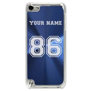 case compatible with ipod touch 5th/6th/7th generation, sports jersey, personalized engraving included (dark blue)