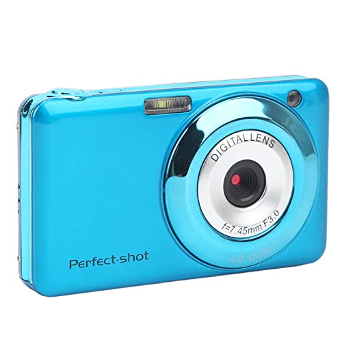 Children Digital Camera, 2.7in Camera ABS Metal 48MP High Definition 8X Optical Zoom Portable Digital Camera, for Children Beginners, Party, Birthday, Christmas, Thanksgiving (Blue)