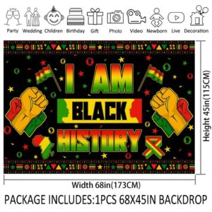 Swepuck 68x45inch Black History Month Backdrop African American Heritage Festival Banner BHM Classroom Decorations Juneteenth Party Tapestry Photo Booth