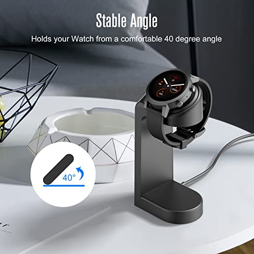 Soarking Ticwatch E3 Charger, Replacement Connection Charging Dock Compatible with Ticwatch E3 Stand Station Case Friendly with 5 Feet Cable Black