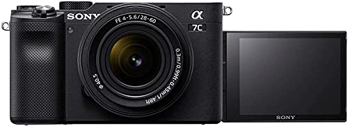 Sony Alpha a7C Compact Mirrorless Camera with FE 28–60 mm F4–5.6 Lens & Additional Accessories (Extra Batteries, 2X 64GB SDXC Memory Card, Gadget Bag, Monopod - 11 Items)