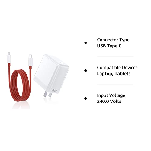 Oneplus Warp Charger for 9R/9/9 Pro,OnePlus 65W Set Compatible with 8 Pro/8T/8/7 Pro/7T/7T Pro,Include 65w Power Adapter and USB Dual Type-C Data Cable (1M/3.3ft)