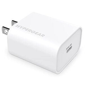 hypergear 20w usb-c pd wall charger [etl certified] compatible with iphone 14/13/12/11/pro/pro max, galaxy s23/s22/s21 note 20 5g & more [white] 15389
