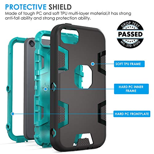iPod Touch 7 Case, iPod Touch 6th Gen Case, Anti-Scratch Anti-Fingerprint Heavy Duty Protection Shockproof Rugged Cover Apple iPod Touch 2019,Blue