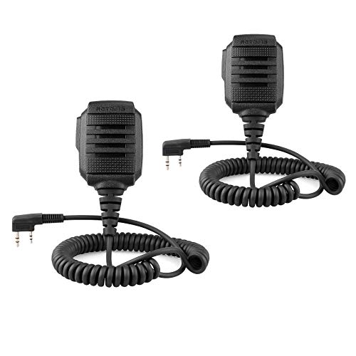 Retevis Walkie Talkie Speaker Mic,IP54 Waterproof Shoulder Speaker Microphone Compatible with Baofeng UV-5R RT22 RT21 RT68 H-777 RT22S RB29 RT86 RT-5R RT19 RT27 Two Way Radios (2 Pack)