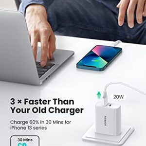 UGREEN 40W Dual Port USB C Charger Block with Foldable Plug, PD USB-C Power Adapter, Compatible with iPhone 14/iPhone 14 Pro Max, iPhone 13/12/11,iPad Mini/Pro, Airpods, Apple Watch, S22/S20