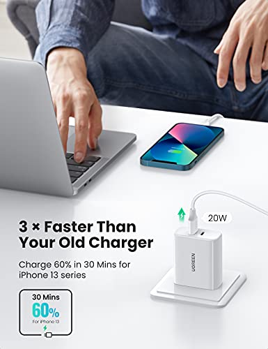 UGREEN 40W Dual Port USB C Charger Block with Foldable Plug, PD USB-C Power Adapter, Compatible with iPhone 14/iPhone 14 Pro Max, iPhone 13/12/11,iPad Mini/Pro, Airpods, Apple Watch, S22/S20