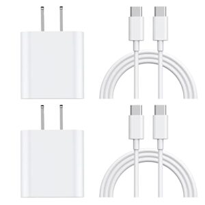 ipad pro charger fast charging,2 pack 20w usb c fast wall charger block with 6.6ft usb c cable for ipad pro 12.9 in 5th/4th/3rd gen,new ipad mini 6th gen,2021/2020/2018 ipad pro 11 inch,ipad air 4th