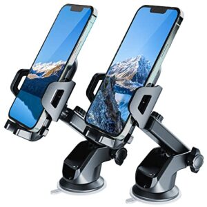 beatylife car phone holder mirror shower phone holder, 2 pack reusable non-residue phone mount for kitchen bathroom wall makeup youtube video tiktok, compatible with all phones