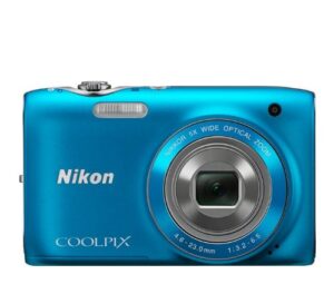 nikon coolpix s3100 14 mp digital camera with 5x nikkor wide-angle optical zoom lens and 2.7-inch lcd (blue)