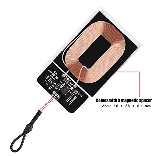 DIY Qi Wireless Charging Receiver Module Ultra Thin Wireless Charging Receiver Module Circuit Board Coil Charger, 5V 1A, Plug and Play