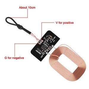 DIY Qi Wireless Charging Receiver Module Ultra Thin Wireless Charging Receiver Module Circuit Board Coil Charger, 5V 1A, Plug and Play