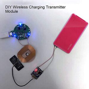 DIY Qi Wireless Charging Receiver Module Ultra Thin Wireless Charging Receiver Module Circuit Board Coil Charger, 5V 1A, Plug and Play