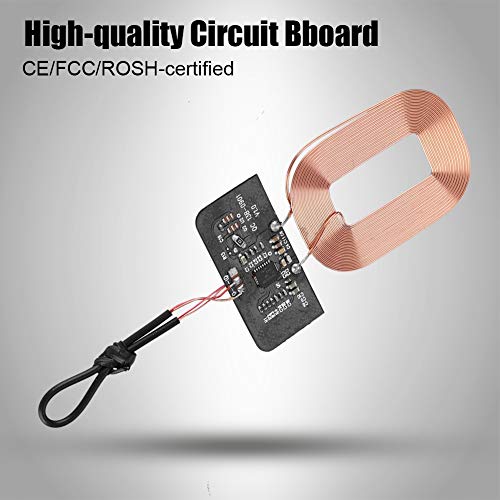 DIY Qi Wireless Charging Receiver Module Ultra Thin Wireless Charging Receiver Module Circuit Board Coil Charger, 5V 1A, Plug and Play