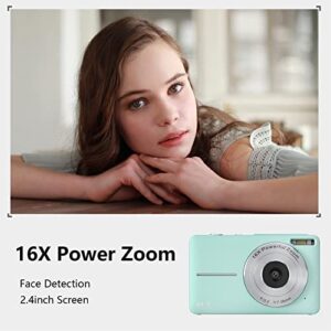 1080P HD Digital Camera Video Camera Small Camera, 2.5in LCD Display Screen, 32GB Micro SD Cards, 16X Digital Zoom, Kids Digital Camera for Girls Boys Adults