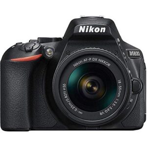 Nikon D5600 DSLR Camera with 18-55mm Lens (1576) + Nikon 70-300mm Lens + 4K Monitor + Pro Headphones + Pro Mic + 2 x 64GB Card + Case + Corel Software + Tripod + More (International Model) (Renewed)