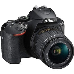 Nikon D5600 DSLR Camera with 18-55mm Lens (1576) + Nikon 70-300mm Lens + 4K Monitor + Pro Headphones + Pro Mic + 2 x 64GB Card + Case + Corel Software + Tripod + More (International Model) (Renewed)