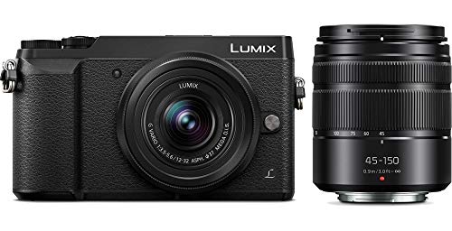 Panasonic LUMIX GX85 Mirrorless Camera with 12-32mm and 45-150mm Lens (Black) Bundle with Backpack, 64GB SD Card, 1025mAh Battery and Accessories (8 Items)