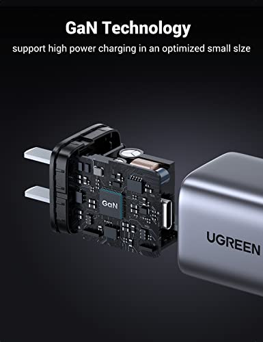 UGREEN 30W USB C Charger, Nexode Foldable PPS Compact GaN Wall Charger Block Power Adapter Compatible with Samsung Galaxy S23 Ultra/S22, iPhone 14/13 Pro Max, Google Pixel 7 Pro, MacBook Air, iPad