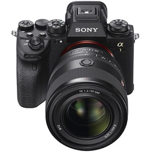 Sony Alpha 1 Full Frame Mirrorless Camera Body + 50mm F1.2 GM G Master FE Lens SEL50F12GM ILCE-1/B Bundle with Meike MK320 TTL Flash Speedlite + Deco Gear Backpack + Microphone and Accessories Kit