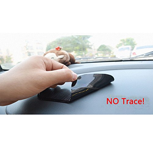 Car Dashboard Non Slip Mat, Bysameyee 5-Pack Anti-Slide Sticky Extra-Thick Dash Pad for Radar Detector, Cell Phone, Keys, Glass, Mirrors, Metal, GPS, Coins