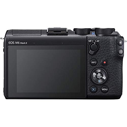 Canon EOS M6 Mark II Mirrorless Digital Camera with 15-45mm Lens Kit (Black) + Wide Angle Lens + 2X Telephoto Lens + Flash + SanDisk 32GB SD Memory Card + Accessory Bundle